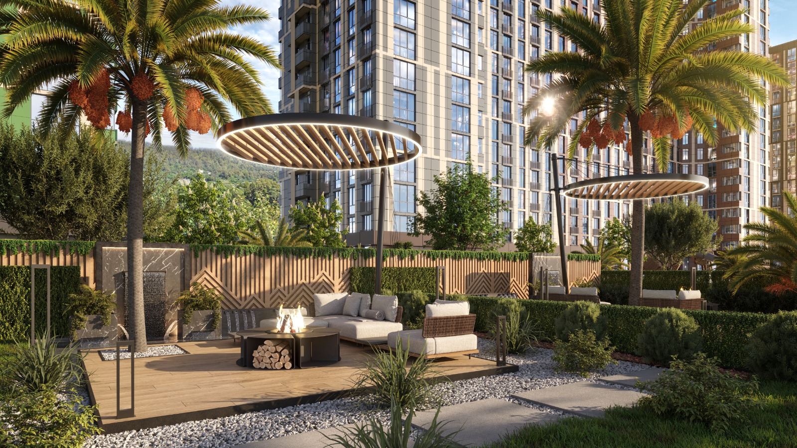 Лаунж-зон в ЖК "Светский лес" в Сочи