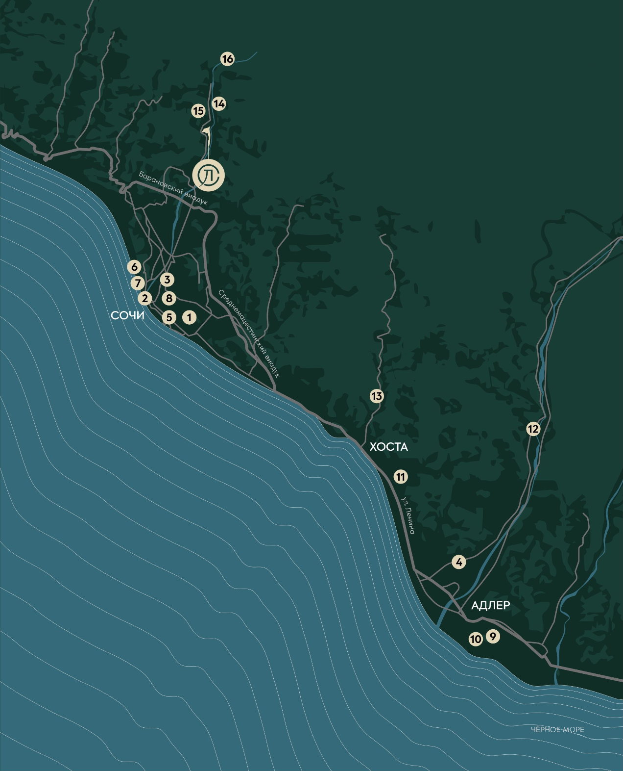 ЖК "Светский лес" на карте в Сочи