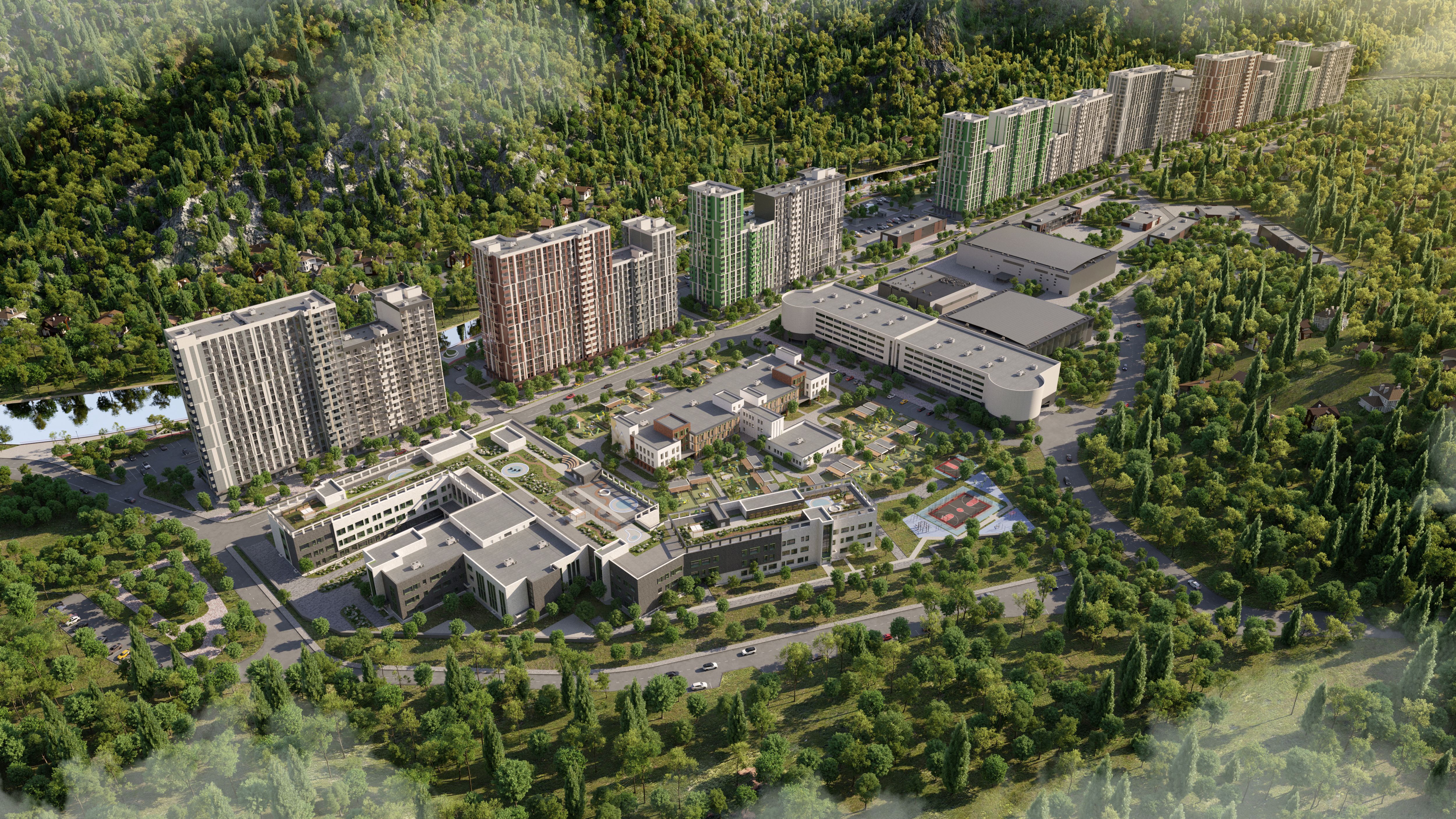 Вид на ЖК "Светский лес" в Сочи